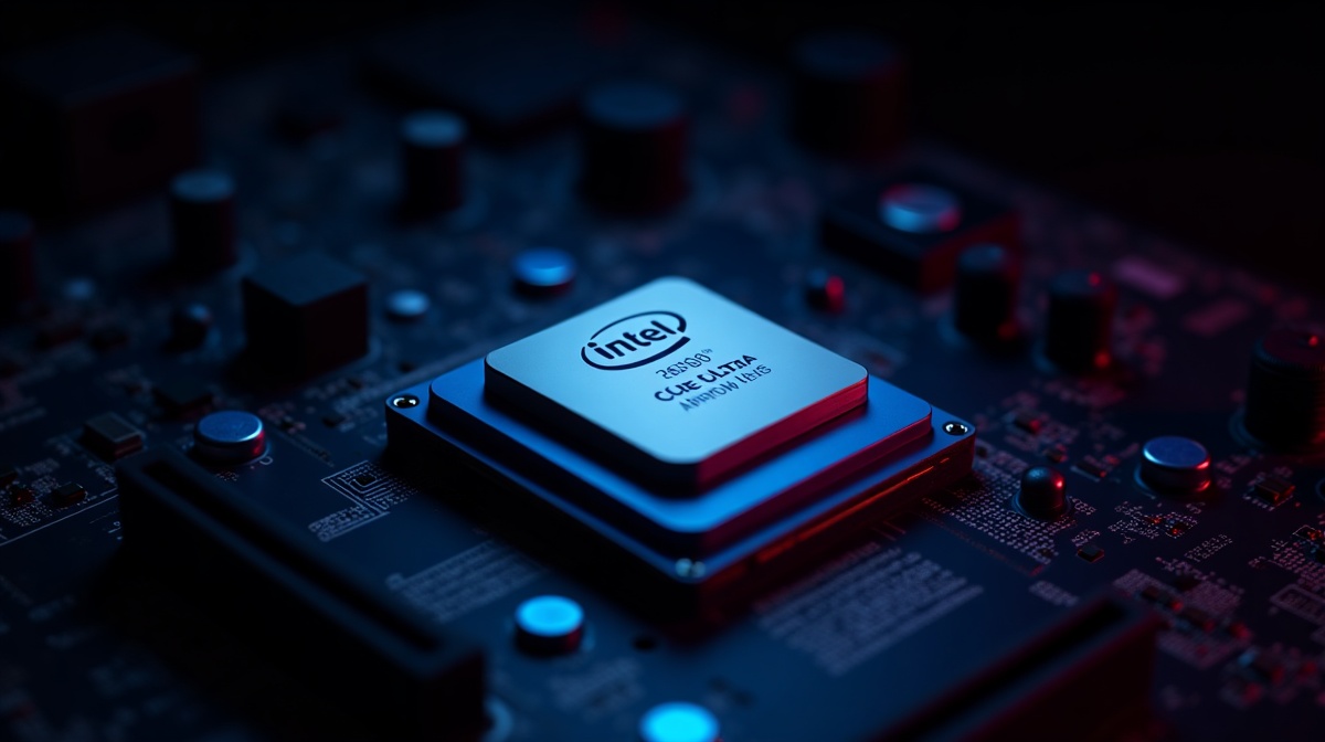 Processeur Intel Core Ultra 200 Arrow Lake installe sur carte mere LGA1851