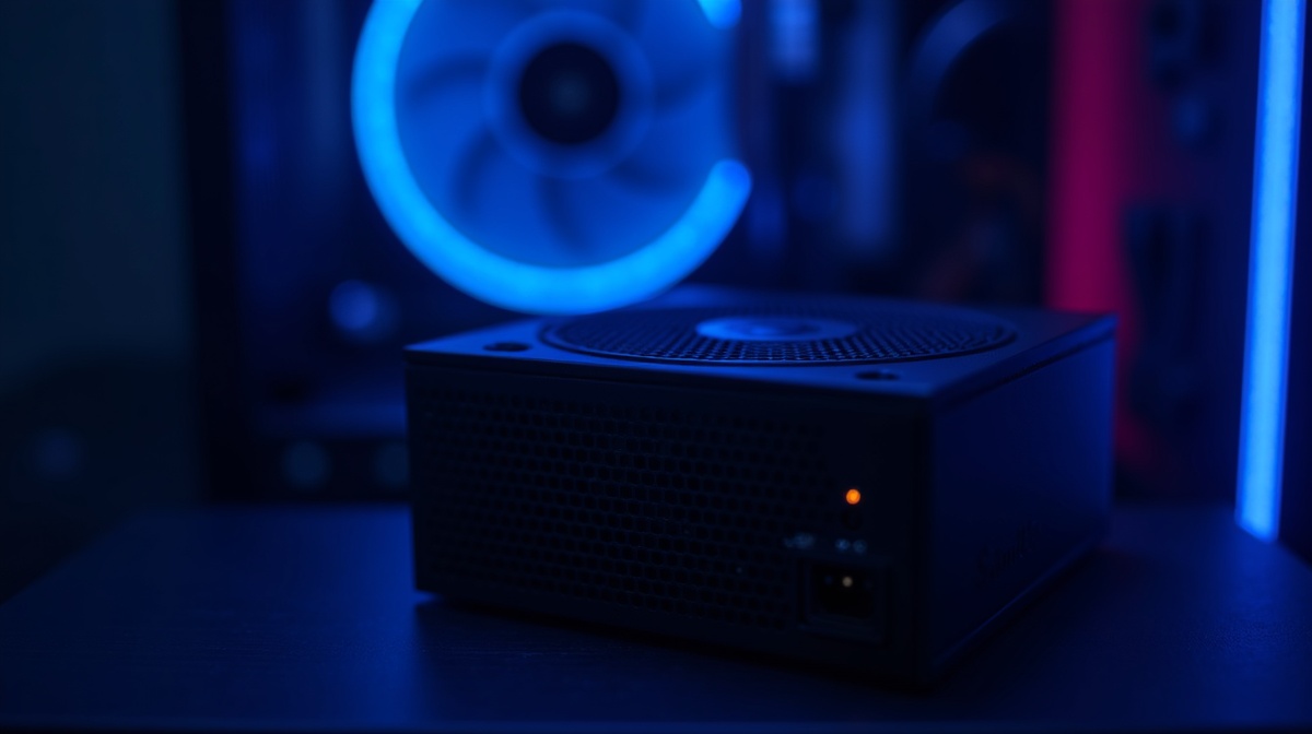 Alimentation SFX-L modulaire montee dans un boitier Mini-ITX - cable management compact