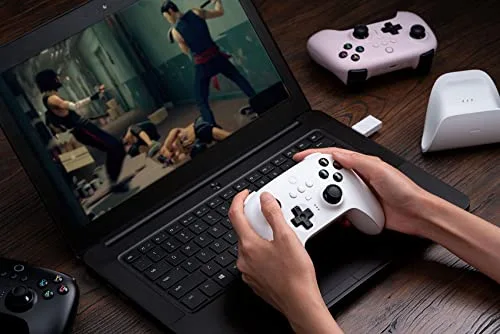 8Bitdo manette sans fil Ultimate 2.4Ghz pour PC Windows Android et Raspberry pi - Rose - vue 8