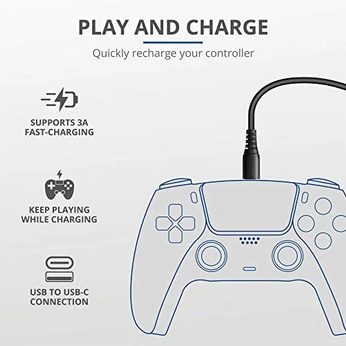 Câble de manette de jeu - TRUST - GXT 226 - 3m - USB Type-C - Charge rapide - vue 2