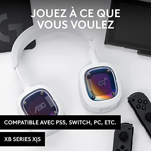 Casque gamer - Sans fil - Logitech G - A30 - PS5 PS4 PC MAC Mobile - Blanc - vue 2