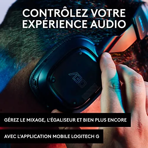 Casque gamer - Sans fil - Logitech G - A30 - PS5 PS4 PC MAC Mobile - Bleu marine - vue 6