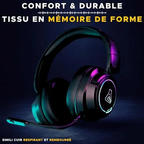 Casque Gamer sans fil - The G-Lab - KORP IRIDIUM - Microphone - RGB - PC/PS4/Xbox One - Noir - vue 3
