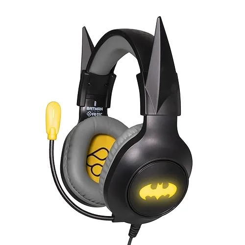 FR-TEC DC Batman Gaming Headset Noir Oreilles Détachables