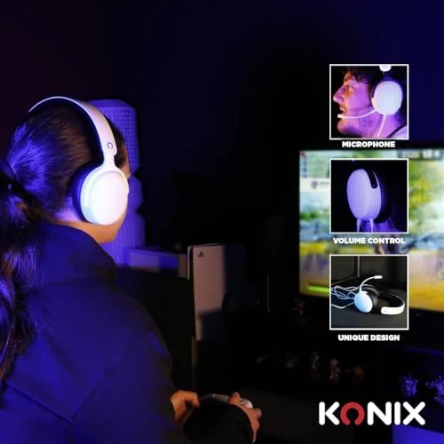Casque gaming circum-aural - KONIX - Nexus PS5 - Haut-parleurs 40 mm - Microphone intégré - Câble 15 m - vue 3