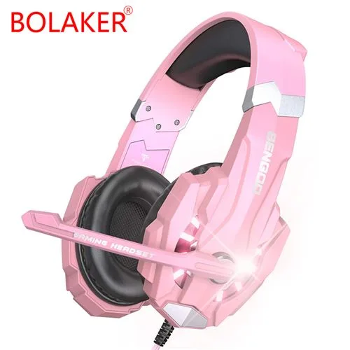Casque gaming filaire BOLAKER G9000 Rose