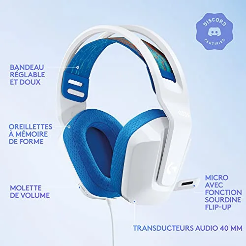 Casque Gaming Filaire Logitech G335 Blanc - vue 7