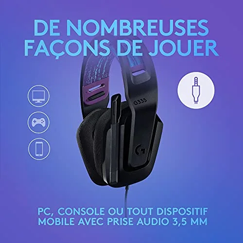 Casque Gaming Filaire Logitech G335 Noir - vue 3