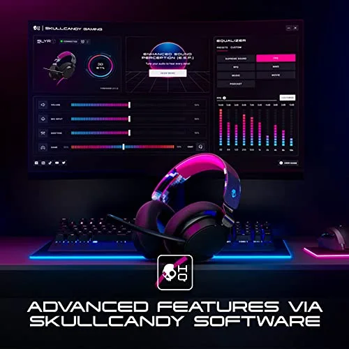 Casque Gaming Filaire PC & Playstation SKULLCANDY SLYR PRO Noir/Bleu - Qualité sonore exceptionnelle et confort durable - vue 6