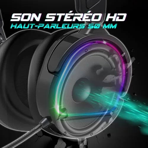 Casque gaming filaire Spirit Of Gamer Pro H6 Noir - vue 3