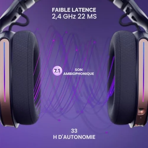 Casque gaming - ONIVERSE - Polaris - Sans fil 33h - Surround 7.1 - Compatible PS5/PS4/Switch/PC/Mobile - vue 2