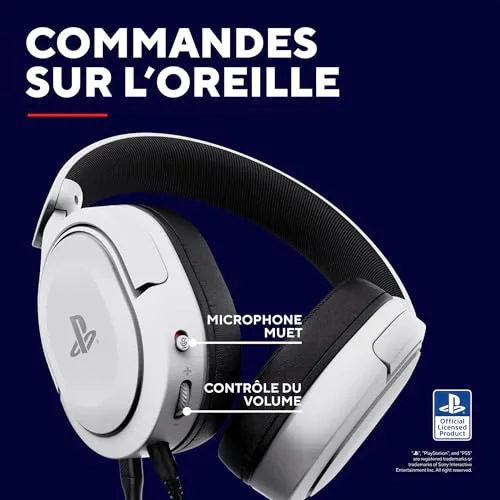Casque gaming PS5 - Trust - GXT 498 Forta - Licence officielle PlayStation - Micro - Jack 3.5 mm - Filaire - Blanc - vue 7