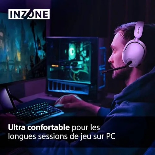 Casque gaming sans fil Sony INZONE H5 WH-G500 Blanc - vue 4