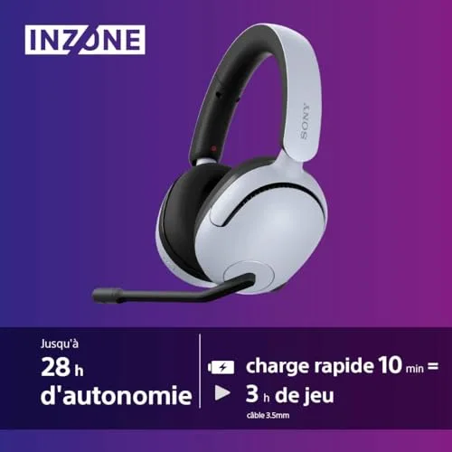 Casque gaming sans fil Sony INZONE H5 WH-G500 Blanc - vue 5