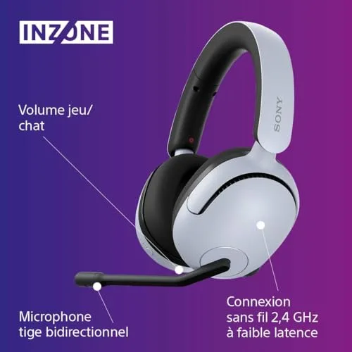 Casque gaming sans fil Sony INZONE H5 WH-G500 Blanc - vue 6