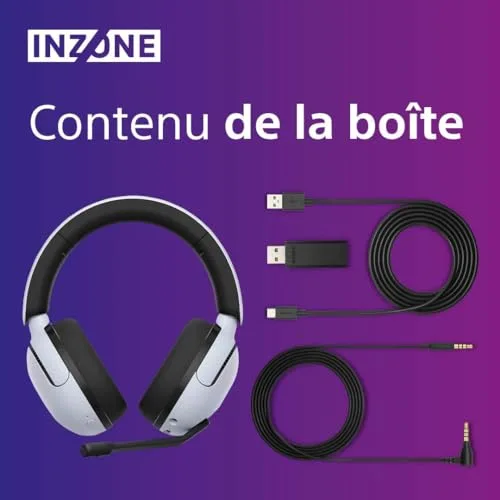Casque gaming sans fil Sony INZONE H5 WH-G500 Blanc - vue 7