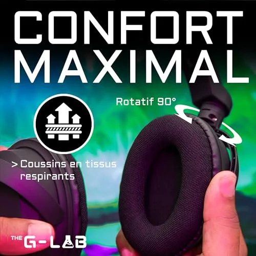 Casque Gaming THE G-LAB KORP-CARBON Noir - vue 4