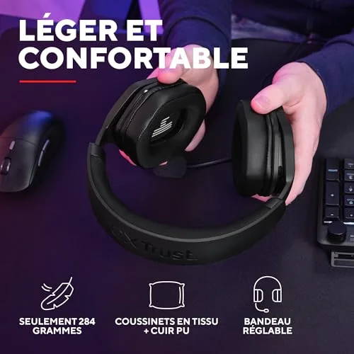 Casque Gaming - Trust Gaming - GXT 1492 Ravox - Jack 35 mm - PS5 PS4 Switch PC Xbox Mobile - Microphone Amovible - vue 5