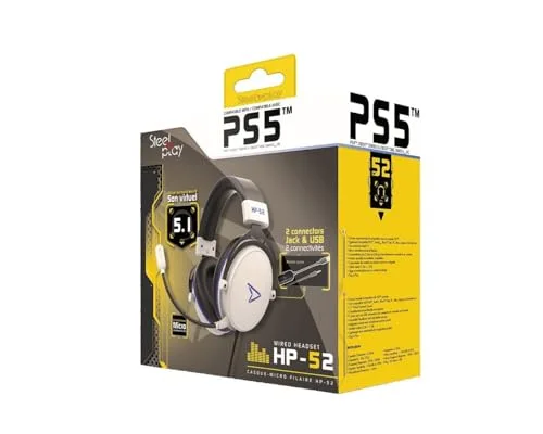 Casque Micro Filaire - STEELPLAY - HP52 - Son 5.1 - Blanc - Multiplateformes PS5 PS4 Switch Xbox One - vue 3