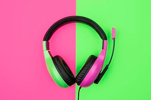 Casque - NINTENDO - Switch V1 - Rose + Vert - Écouteurs 40mm - Microphone pivotant - Confortable - vue 2