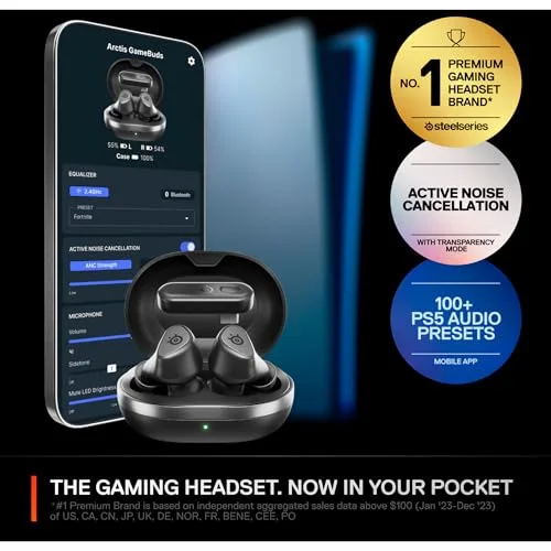 Casque SteelSeries Arctis GameBuds PS5 Noir - vue 8