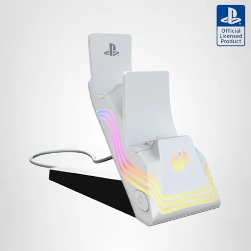Chargeur double Afterglow Wave PDP 052-022-WH blanc PS5 RGB - vue 7