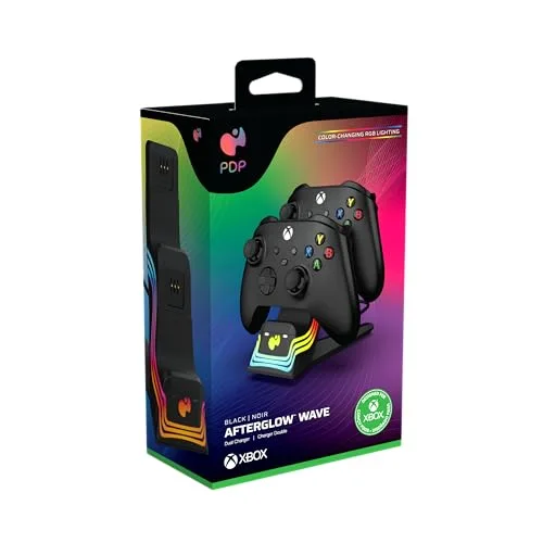Chargeur double PDP Afterglow Wave Noir Xbox Series X S RGB - vue 7