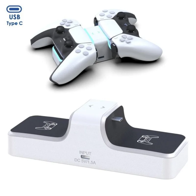 Chargeur Dual Manettes PS5 USB LED