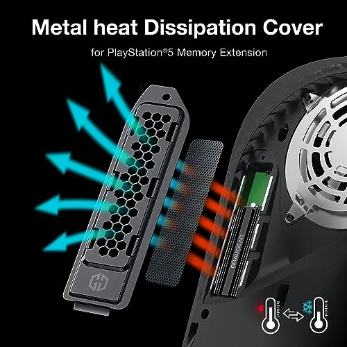 Coque de dissipation thermique - GRAUGEAR - Black - Pour SSD PS5 M.2 - Design trou respirant - vue 6