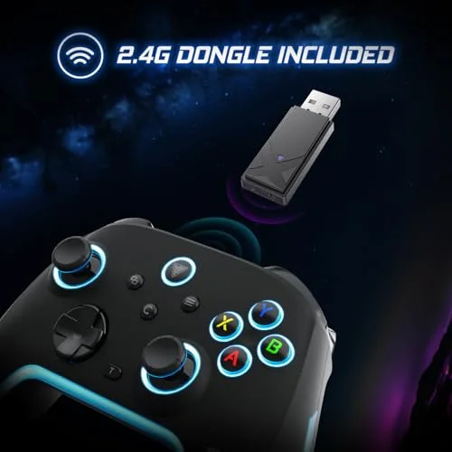 DragonShock - Manette RGB sans fil noire AURORA PLUS avec support téléphone pour Android IOS PS3 et PC Mode Turbo 800mAh - vue 6