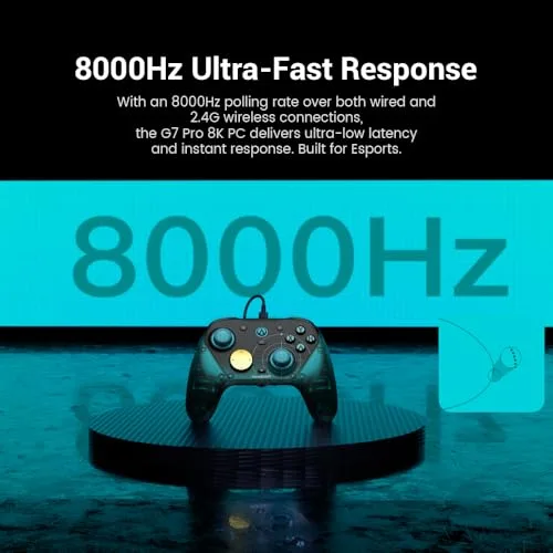 G7 Pro 8K Manette de jeu Bluetooth et Filaire PC Hall Effect Ultra Réactive Gamesir Noir / Bleu - vue 2