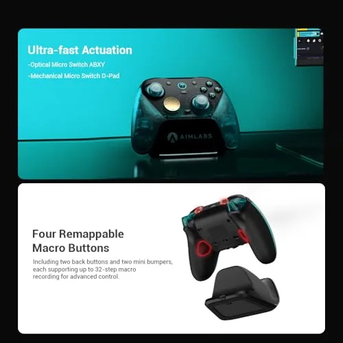 G7 Pro 8K Manette de jeu Bluetooth et Filaire PC Hall Effect Ultra Réactive Gamesir Noir / Bleu - vue 9