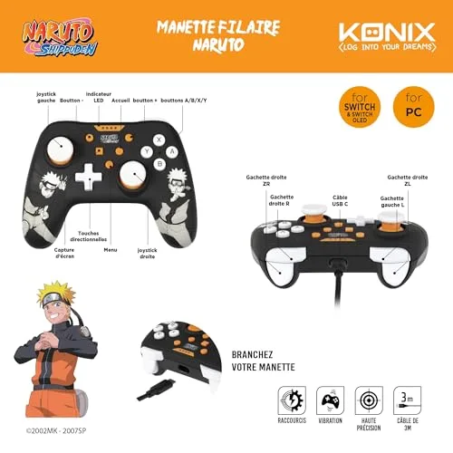 Gamepad Konix Naruto Alámbrico USB Switch PC - vue 4