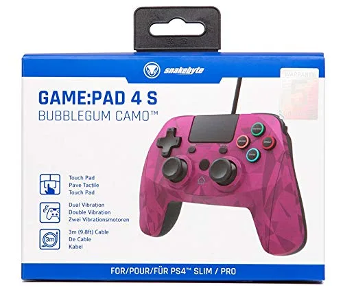 Gamepad - snakebyte - Manette filaire Pad 4 S - PS4 - Rose - Filaire - Vibration - vue 6