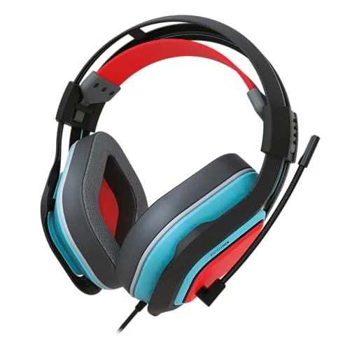 Gioteck - Casque de jeu stéréo filaire HC-9 Bleu et Rouge pour Switch/Switch Lite PC Mac et Mobile - vue 3