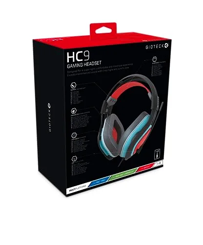 Gioteck - Casque de jeu stéréo filaire HC-9 Bleu et Rouge pour Switch/Switch Lite PC Mac et Mobile - vue 4