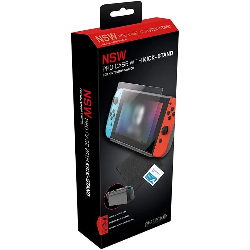 Gioteck NSW Pro Case Support Magnétique + Verre Trempé 9H
