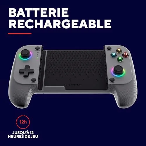 GXTrust Manette Smartphone Bluetooth - Trust GXT 735 Mylox - Android/iPhone/PS5/Xbox - RGB - Double vibration - Gris - vue 7