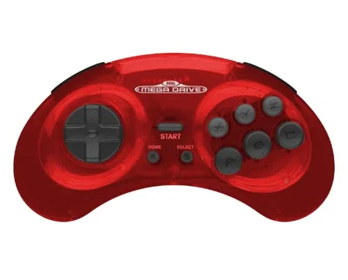 Jeux Accessoires et Consoles Retrogaming-Retrobit - Sega Mega Drive Manette CRIMSON RED 8 boutons sans fil 2.4Ghz - vue 5