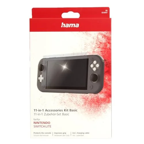 Kit daccessoires - HAMA - Nintendo Switch Lite - Protection écran - Protections joysticks - Câble de charge - vue 2