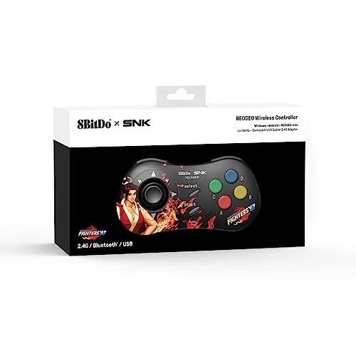Mai Shiranui Edition : 8Bitdo Manette Bluetooth Style SNK Neo Geo - compatible PC Windows Android & Neo Geo Mini - vue 3