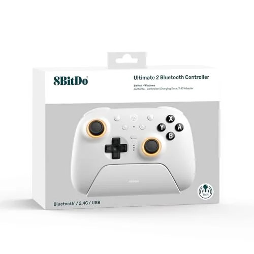 Manette 8BitDo Ultimate 2 Bluetooth blanche Switch 2 PC - vue 5