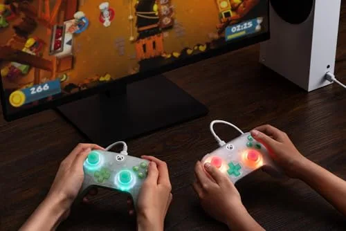 Manette 8BitDo Ultimate Mini Clear Pink filaire Xbox PC LED - vue 7