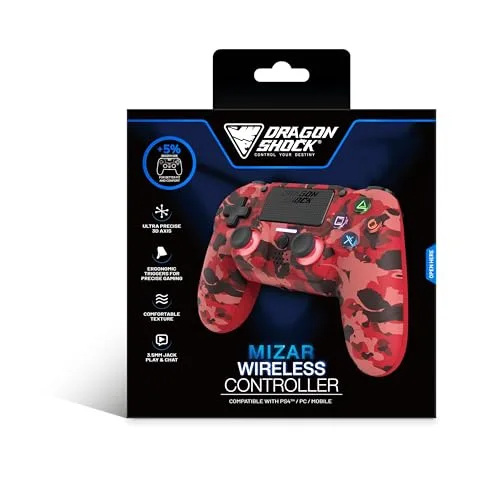 Manette de jeu - DragonShock - MIZAR BT - Rouge Camouflage - Bluetooth - Vibration - vue 5
