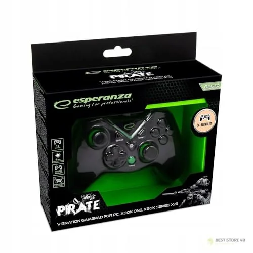 Manette de jeu - ESPERANZA - Esperanza Pirate - Filaire - Noir/Vert - PC - vue 7