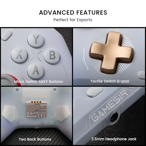 Manette de jeu - GAMESIR - Cyclone 2 - Blanc - Multiplateforme - USB-C sans fil - vue 8
