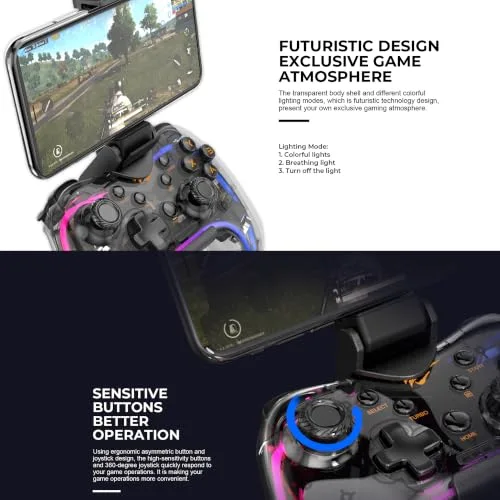 Manette de jeu - HAVIT - G180BT - Bluetooth 5.0 - Batterie 800 mAh (5–10 h) - Éclairage RGB - vue 6