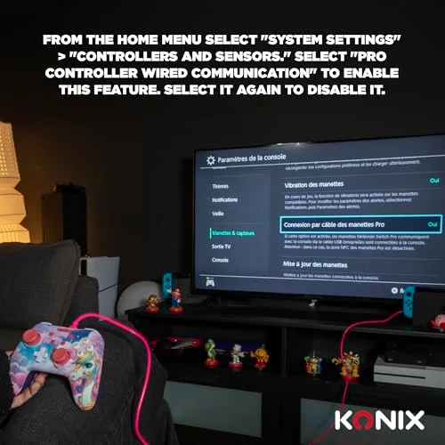 Manette de jeu - KONIX - Be dreamy - Filaire - Licorne - Compatible Nintendo Switch et PC - vue 5