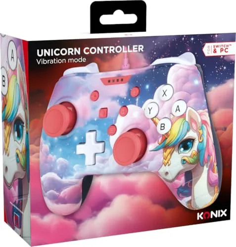 Manette de jeu - KONIX - Be dreamy - Filaire - Licorne - Compatible Nintendo Switch et PC - vue 6