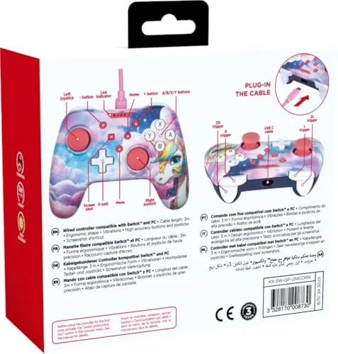 Manette de jeu - KONIX - Be dreamy - Filaire - Licorne - Compatible Nintendo Switch et PC - vue 7